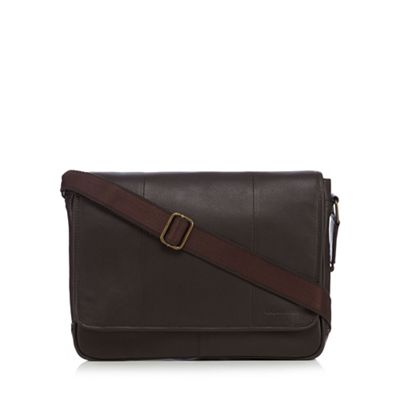 Dark brown leather despatch bag